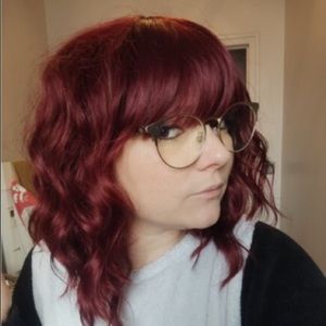 Short Bob Wine Red Wig With Bangs